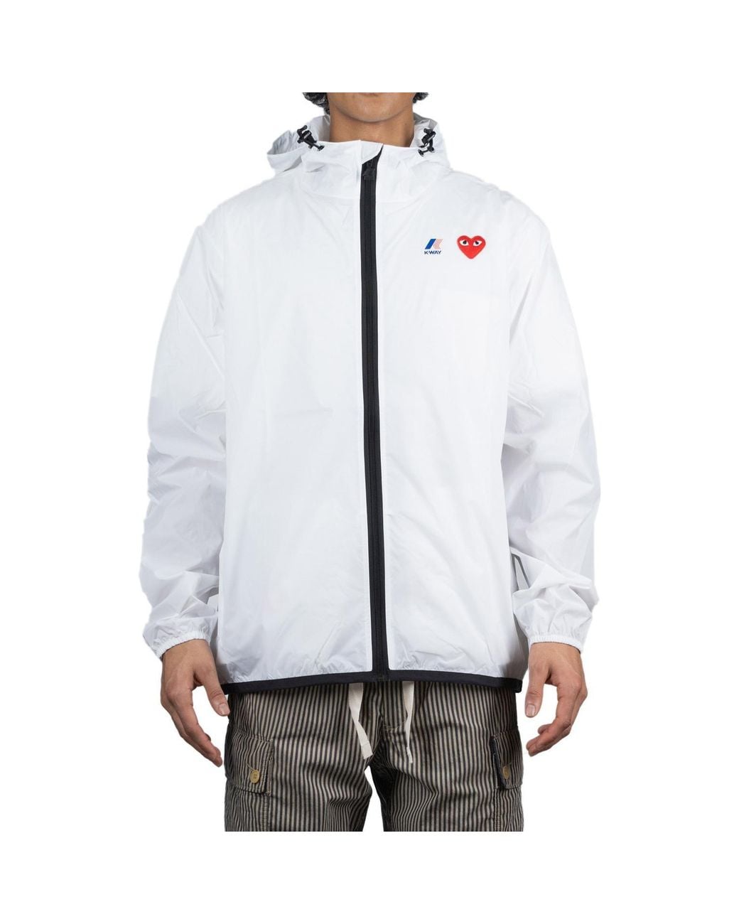 COMME DES GARÇONS PLAY White X K-Way Jacket Full Zip