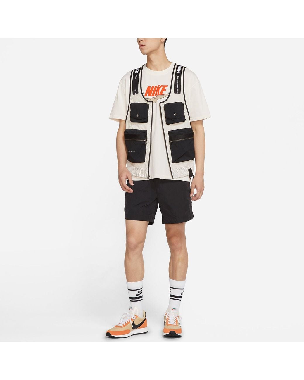 Nike White Sportswear Tee M2Z Purpose Leisure Sports Round Collarletter Print Short Sleeve for men