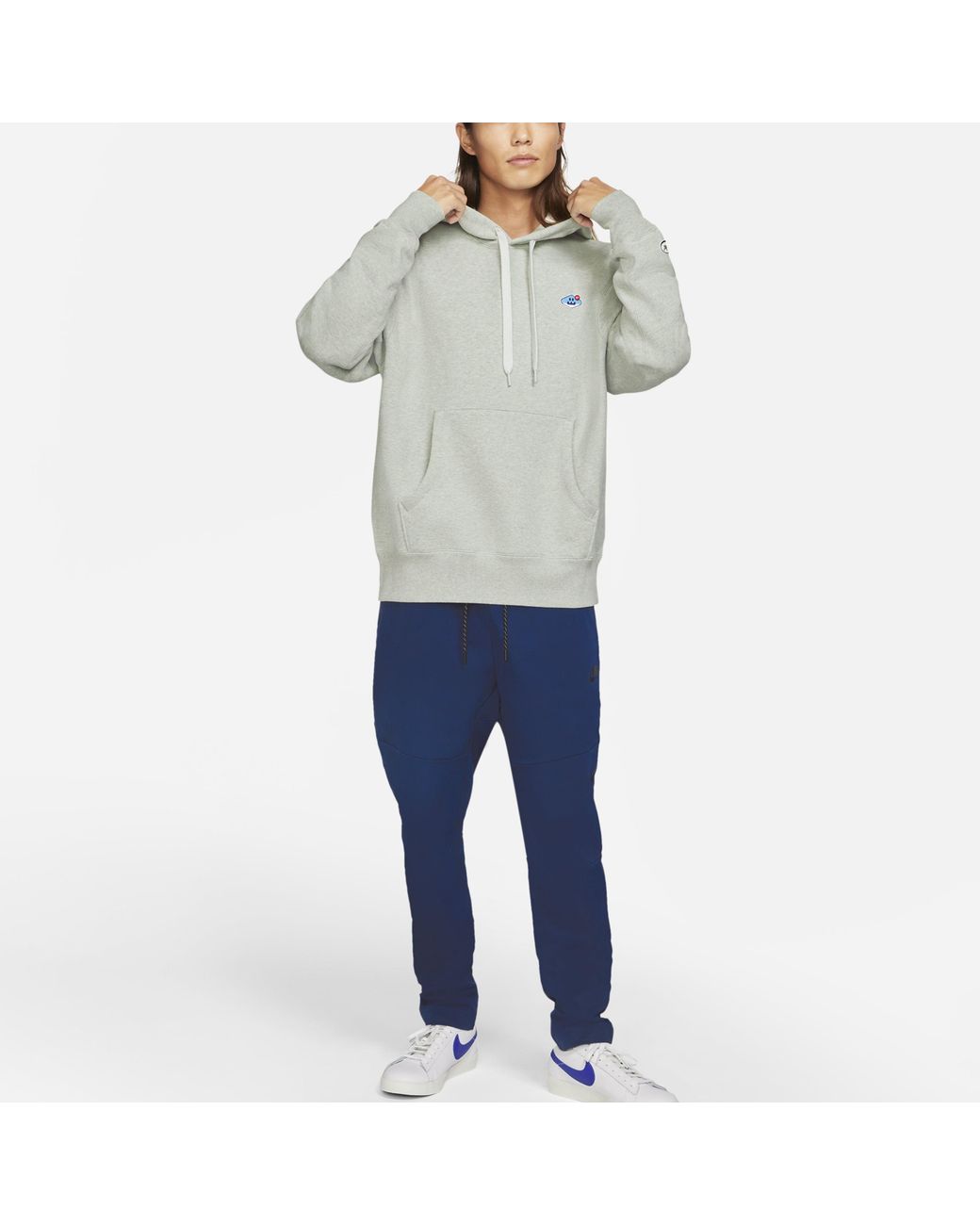 Nike Gray Sportswear Airmoji Logo Printed Casual for men