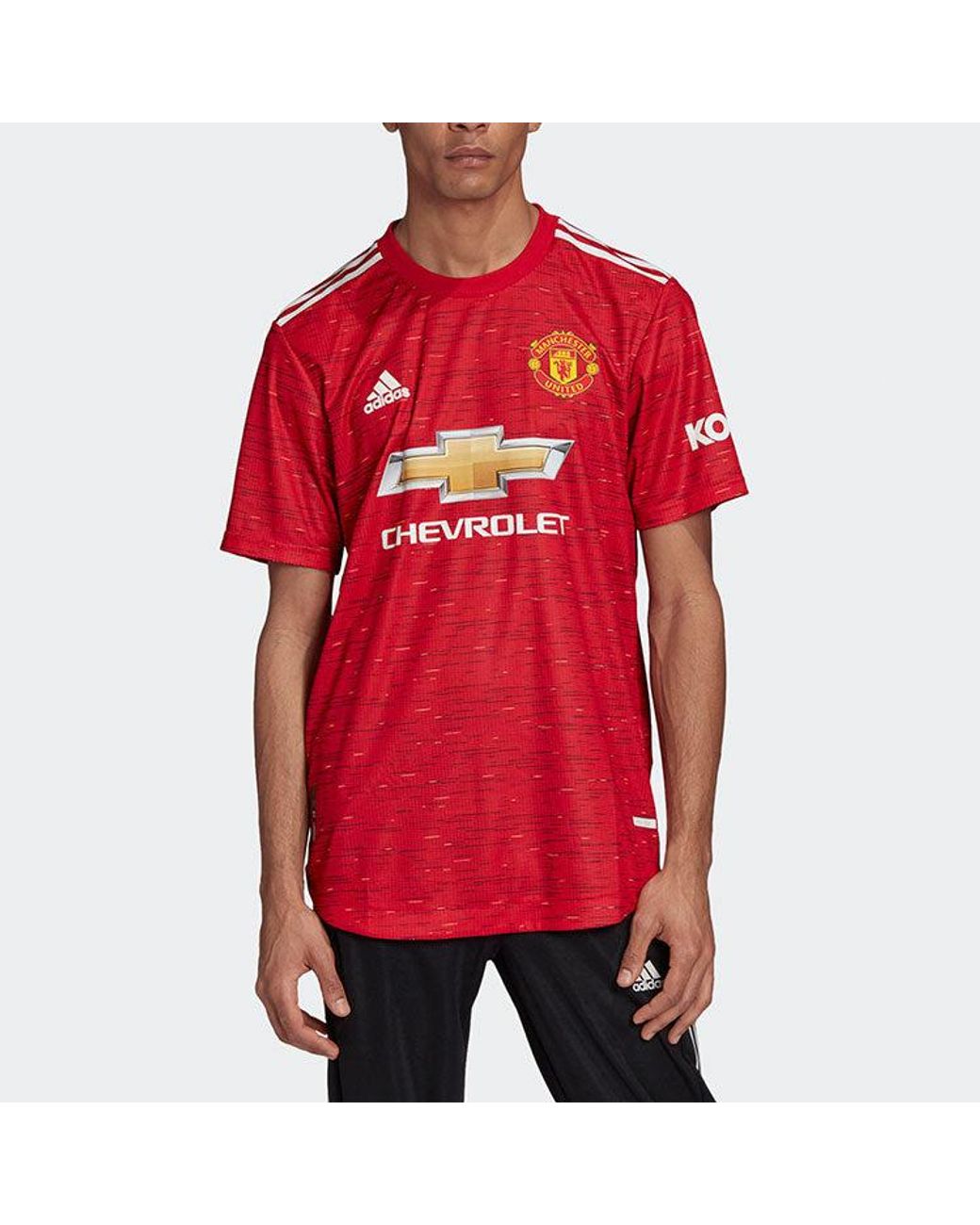 Adidas Red Au Player Edition 20-21 Season Manchester United Home Sports Jersey for men
