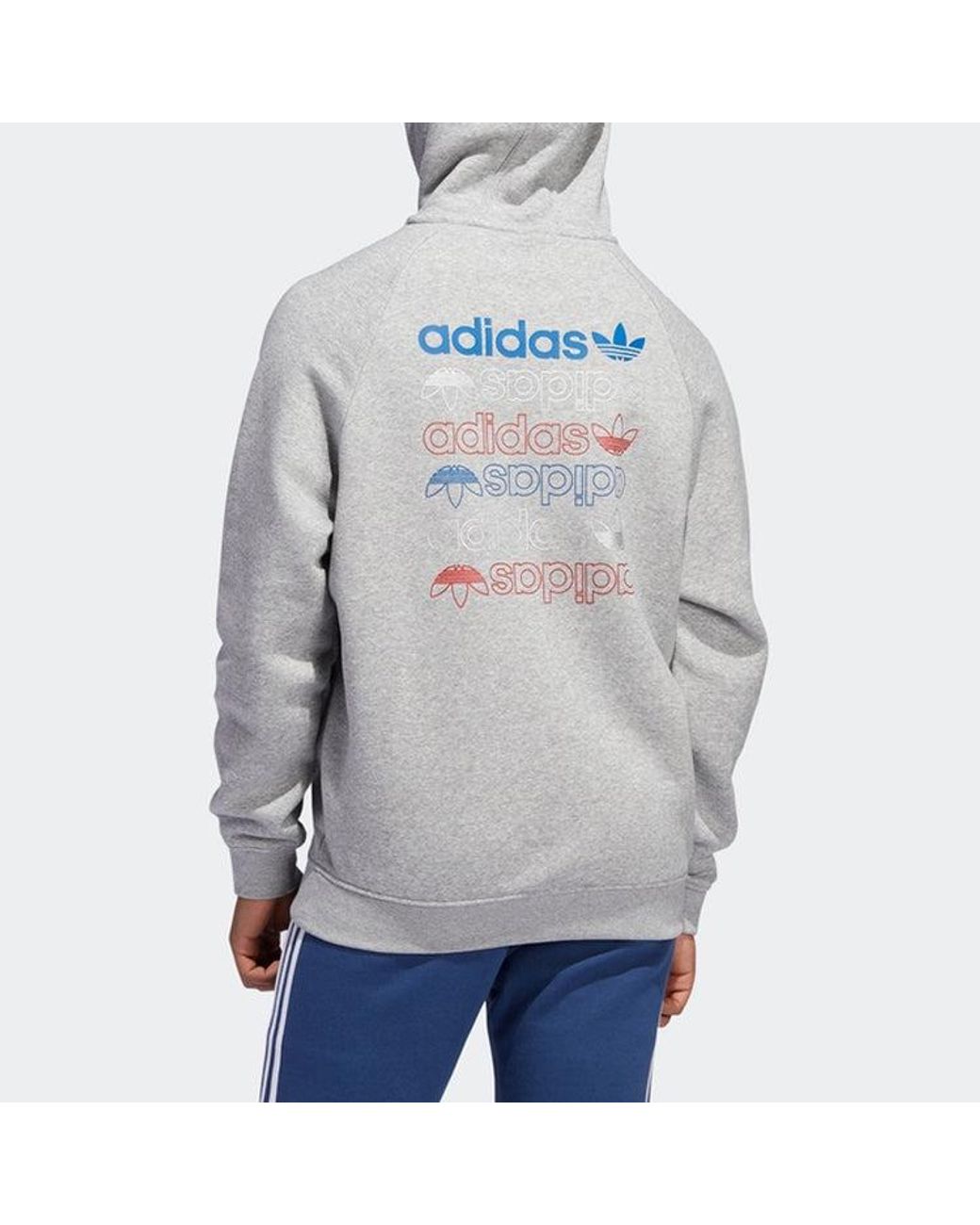 Adidas Gray Big Trefoil Hoodie Heather Lush' for men