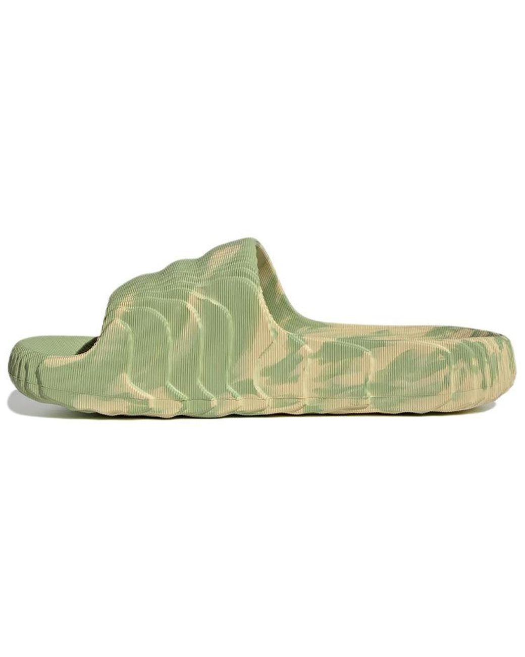 Adidas Green Adilette 22 Slides 'Magic Lime Desert Sand'