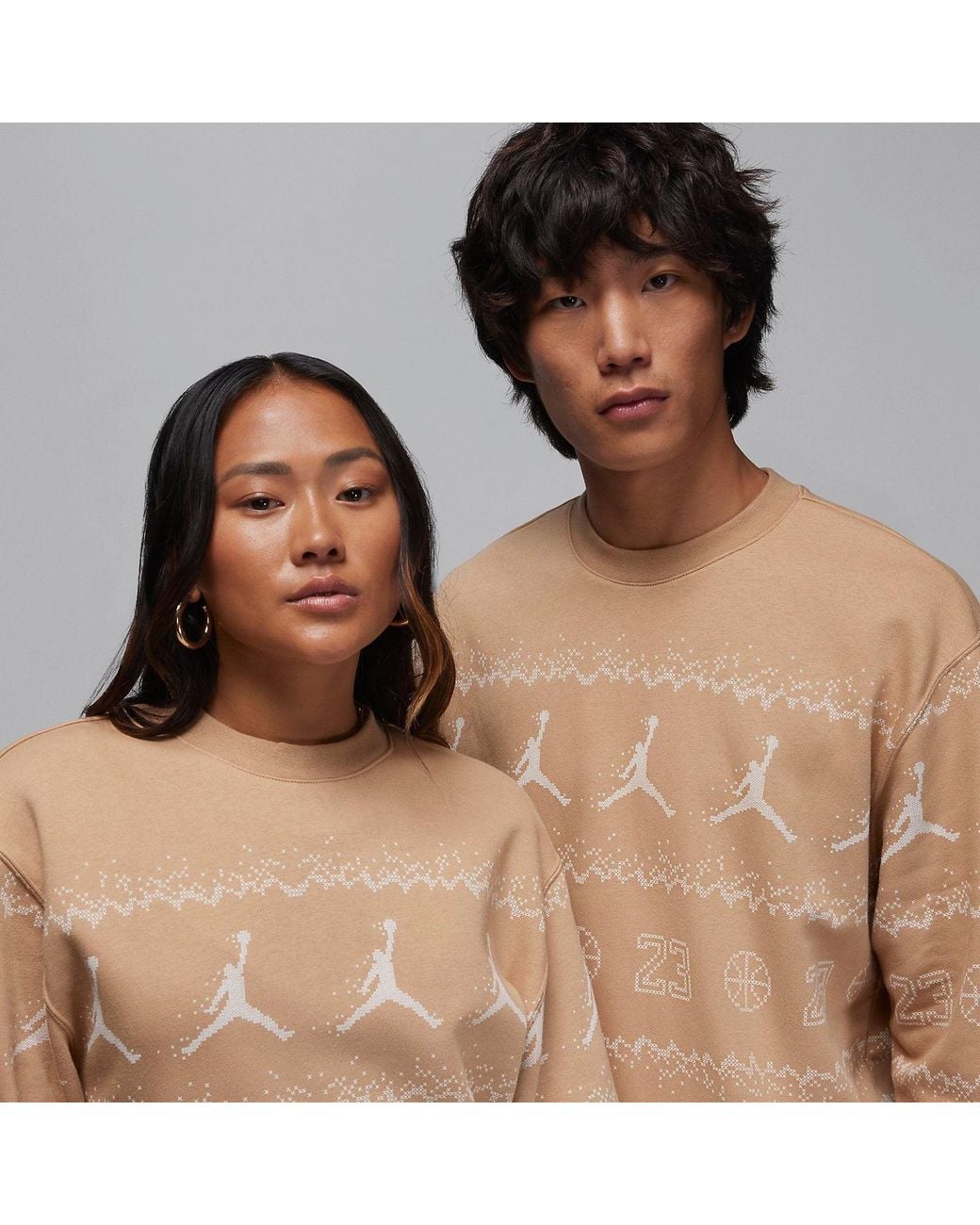 Nike Brown Essentials Holiday Fleece Crew 'Hemp' for men