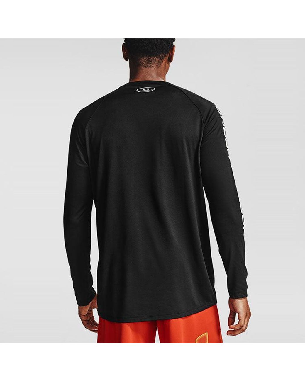 Under Armour Blue Tech Triple Logo Long Sleeve Shirt for men