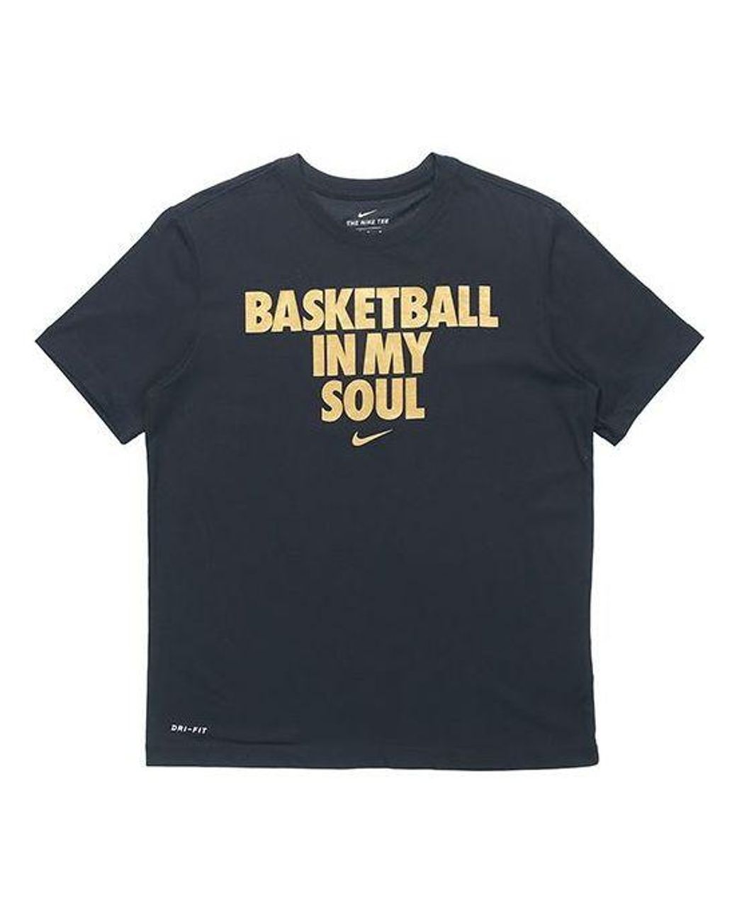 Nike Blue Basketball Text Sports Short-Sleeved for men