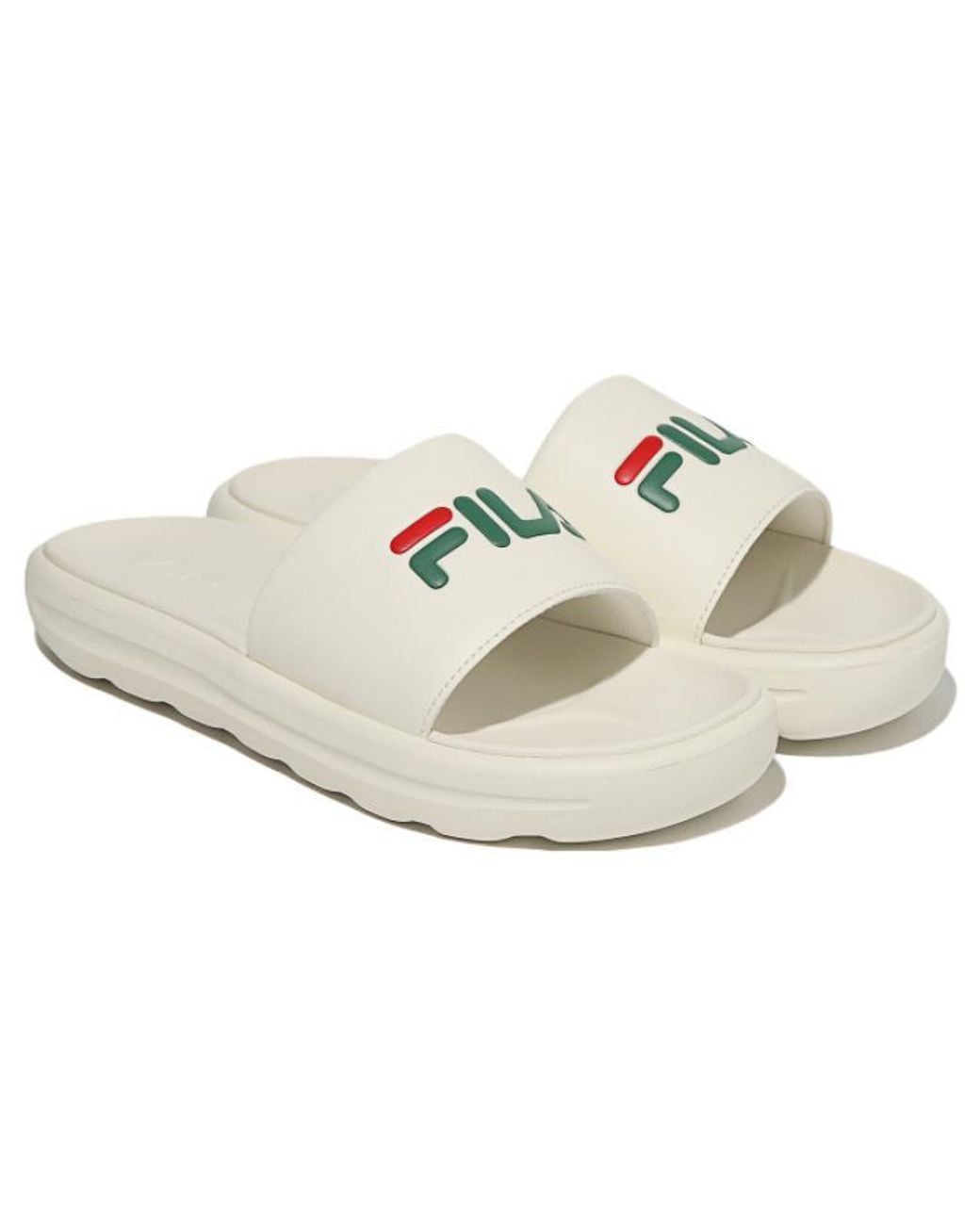 Fila White Drifter V2 Large Logo Slides for men