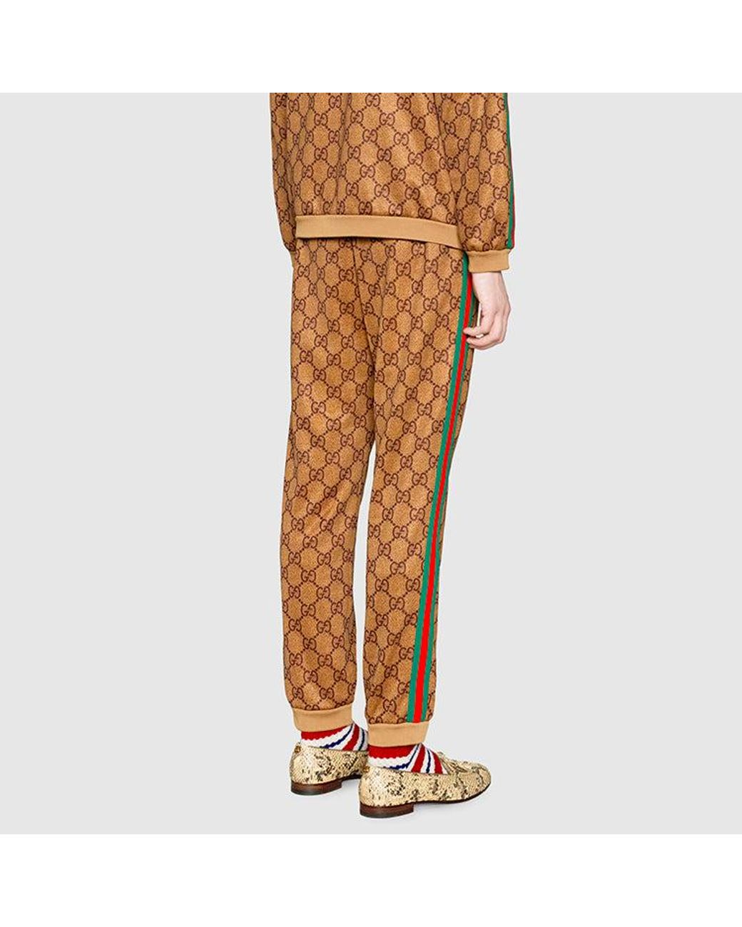 Gucci Brown Gg Technical Jersey Jogging Pant for men