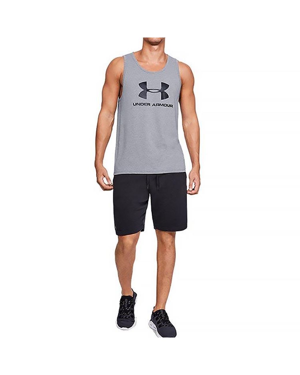 Under Armour Gray Training Graphics Tank Tops 'Steel' for men