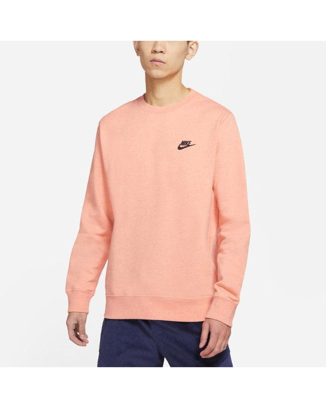 Nike Orange Sportswear Alphabet Logo Round Neck Long Sleeves Apricot for men