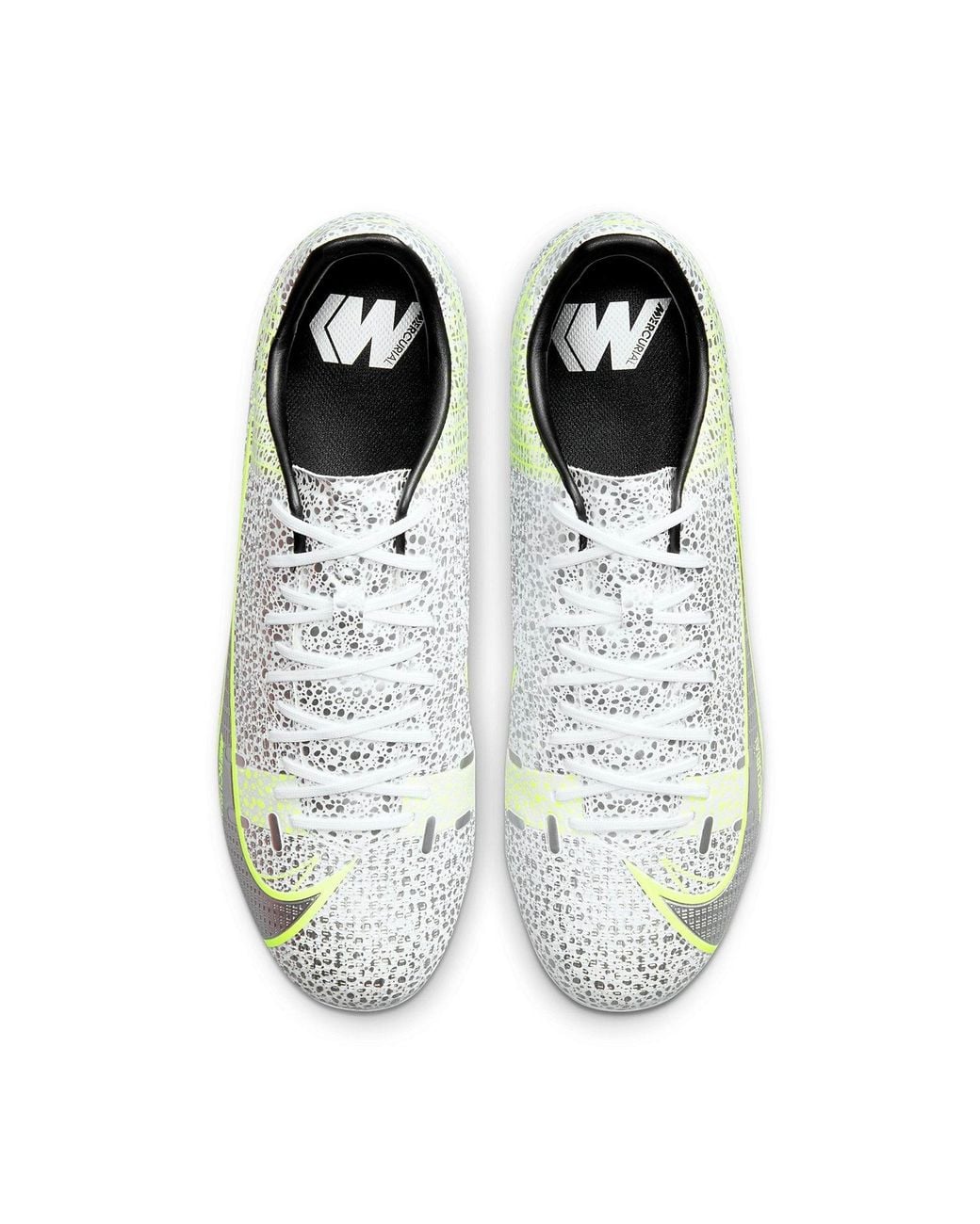 Nike White Mercurial Vapor 14 Academy Fg Mg 'Metallic Volt' for men