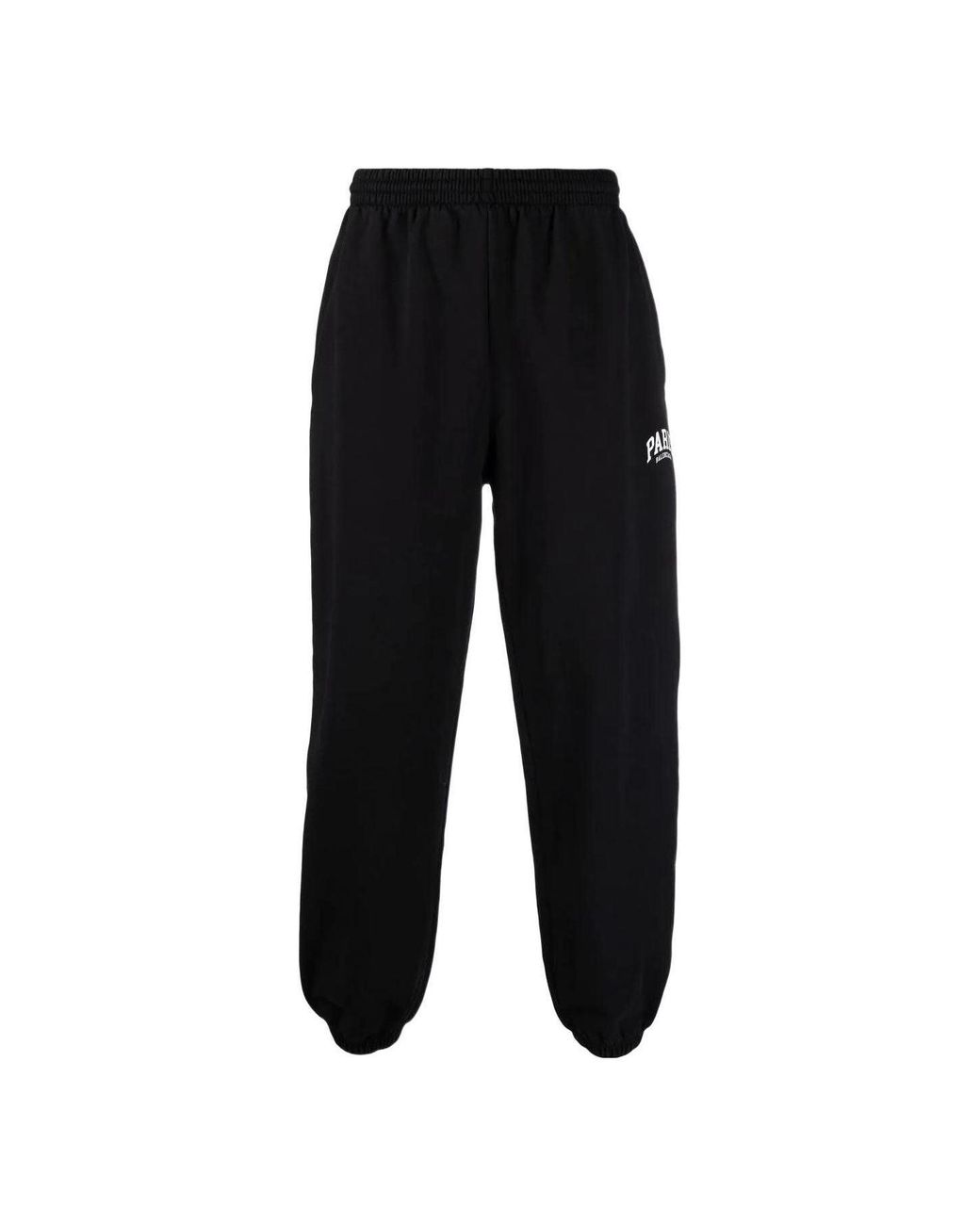 Balenciaga Black Paris Logo Stretched Knee Sweatpants