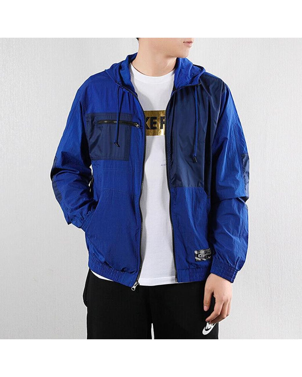 Nike Blue Kd Durant Basketball Sports Hooded Woven Jacket for men