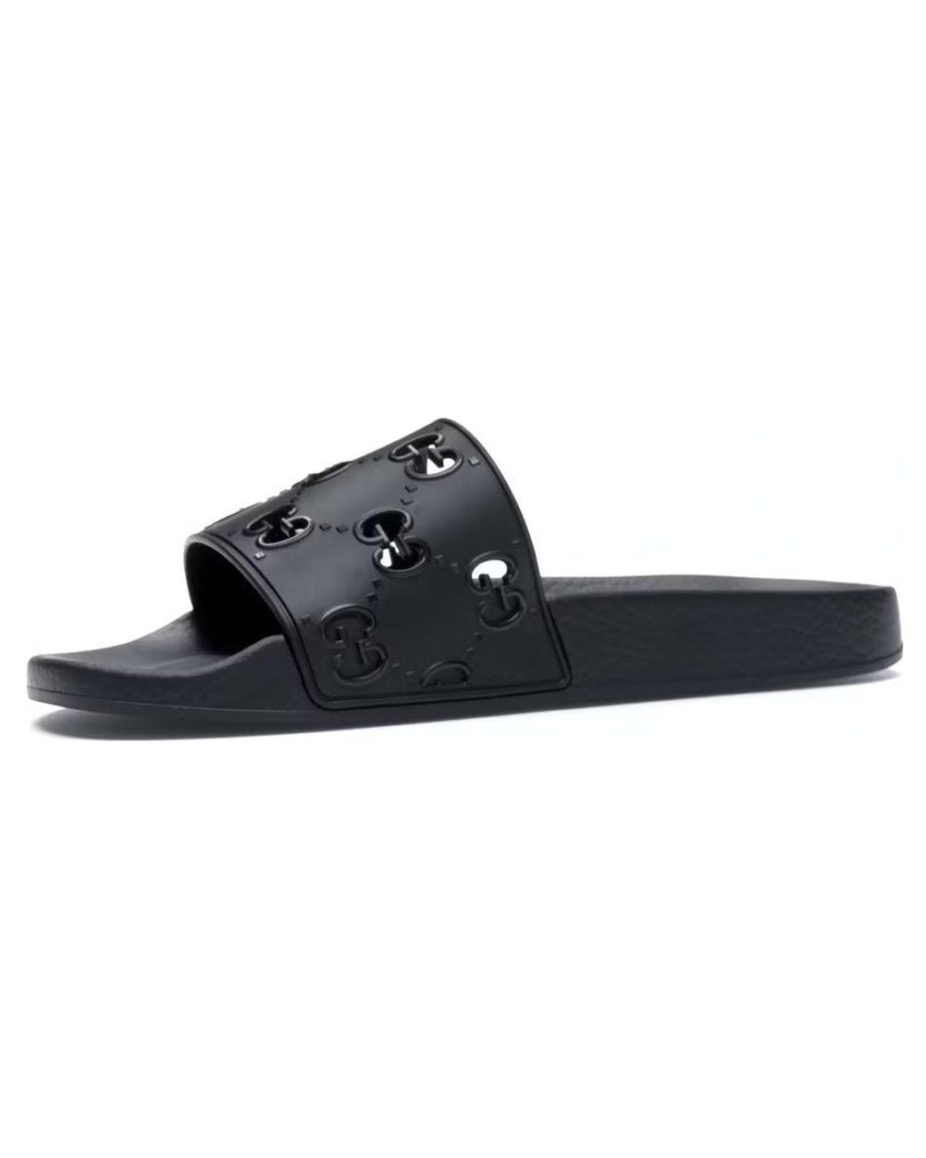 Gucci Blue Rubber Gg Slide for men