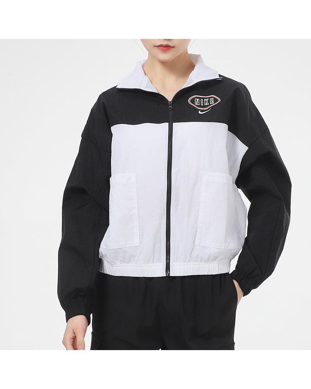 Nike Black (Wmns) Embroidery Logo Stand Collar Jacket