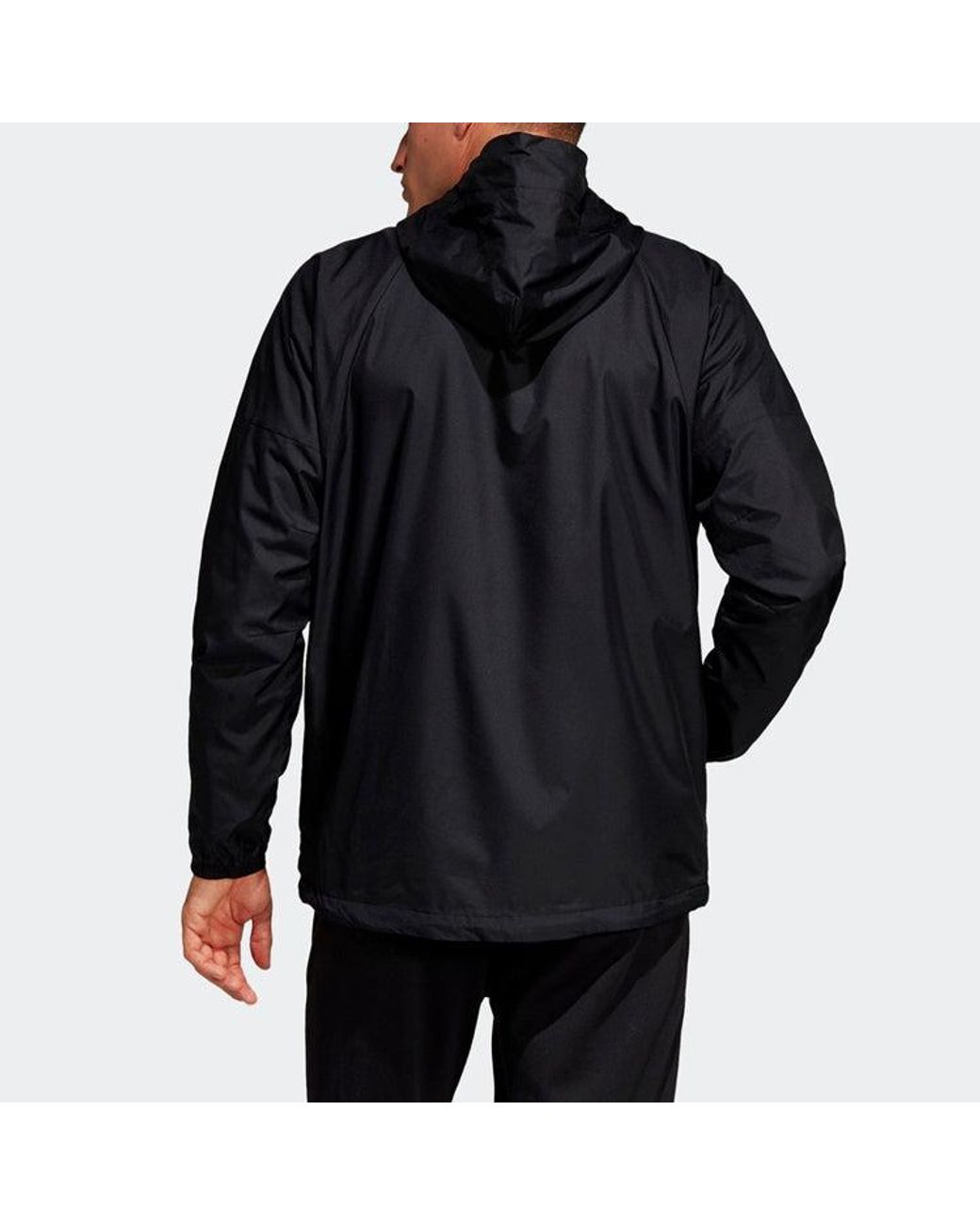 Adidas Black Outdoor Windproof Sports Hooded Jacket for men