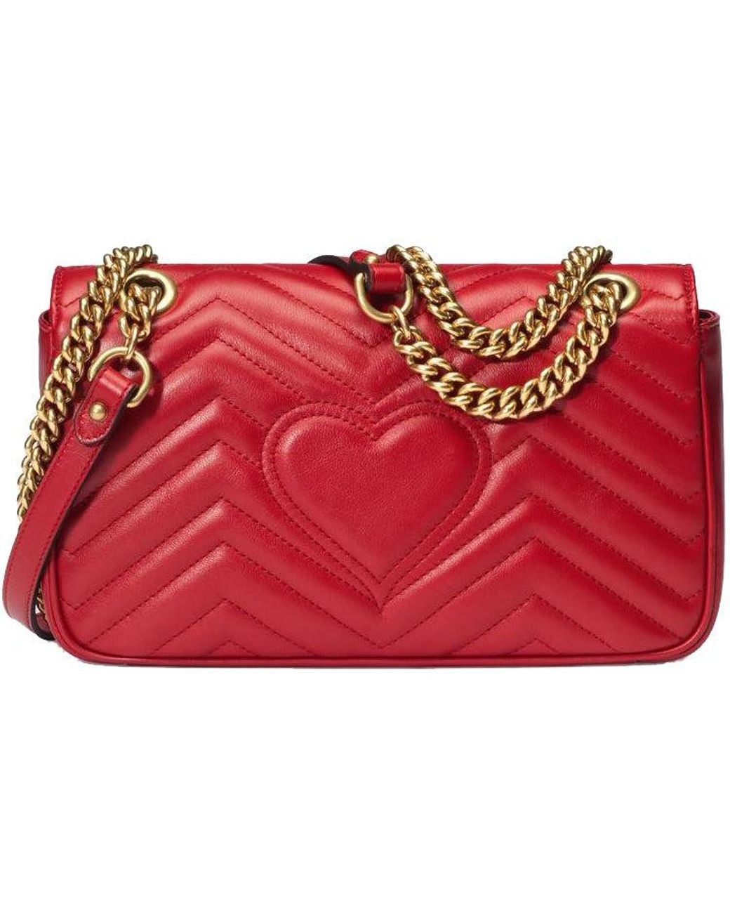 Gucci Red (Wmns) Gg Marmont Small Matelasse Shoulder Bag