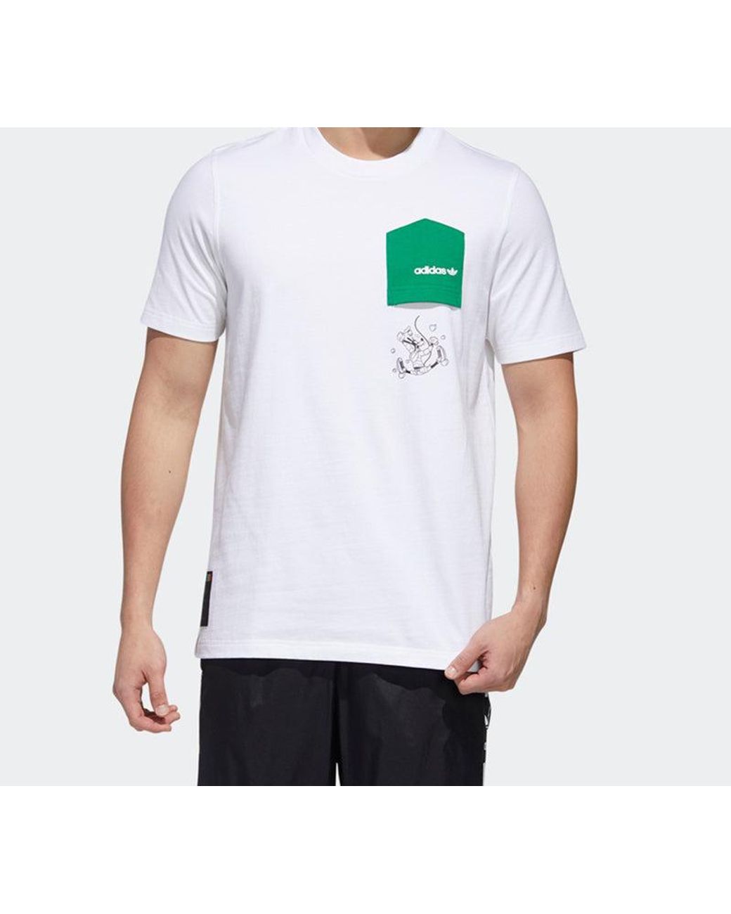 Adidas White X Disney Goofy T1 Crossover Pocket Short Sleeve for men