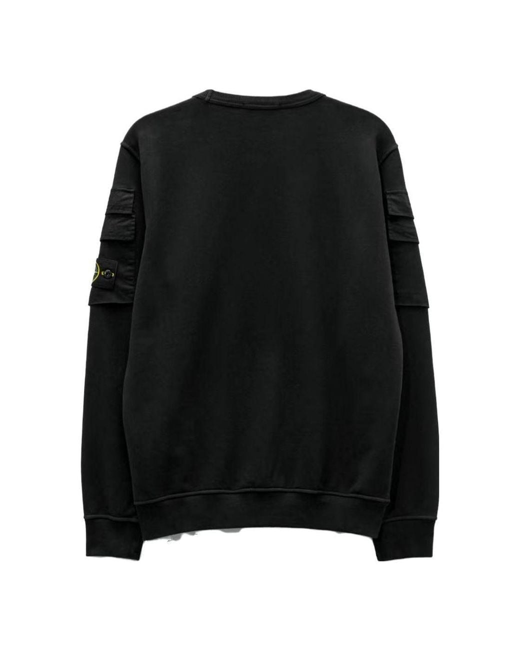 Stone Island Black Double-Sleeve Pocket Sweatshirt for men