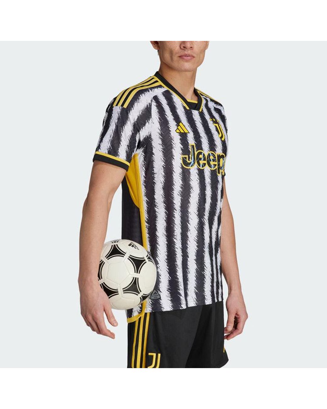 Adidas Black Juventus Authentic Home Shirt 2023 2024 Adults for men