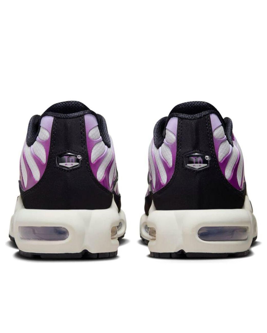 purple and white air max plus