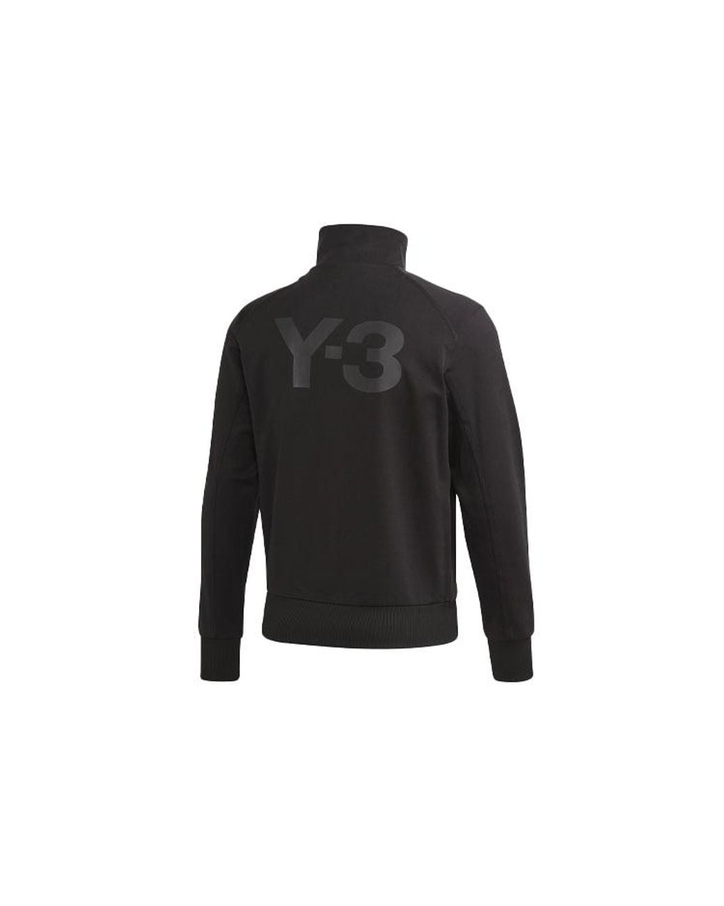 Adidas Black Y-3 Printing Logo Stand Collar Zipper Long Sleeves Jacket for men