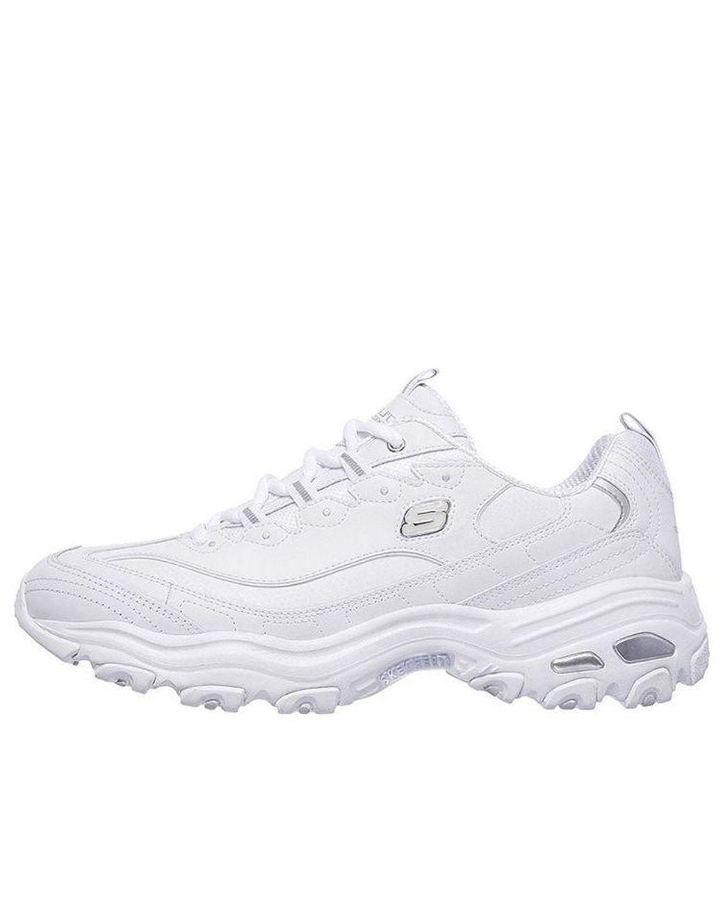 Skechers White D'Lites 1.0 Low-Top Running Shoes for men