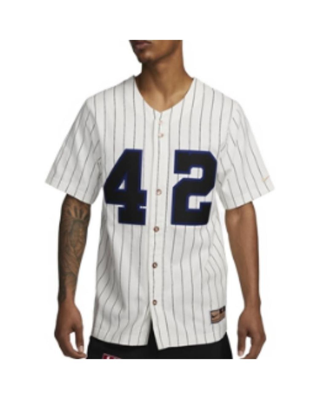 Nike Gray Change The World 42 Baseball Jersey for men