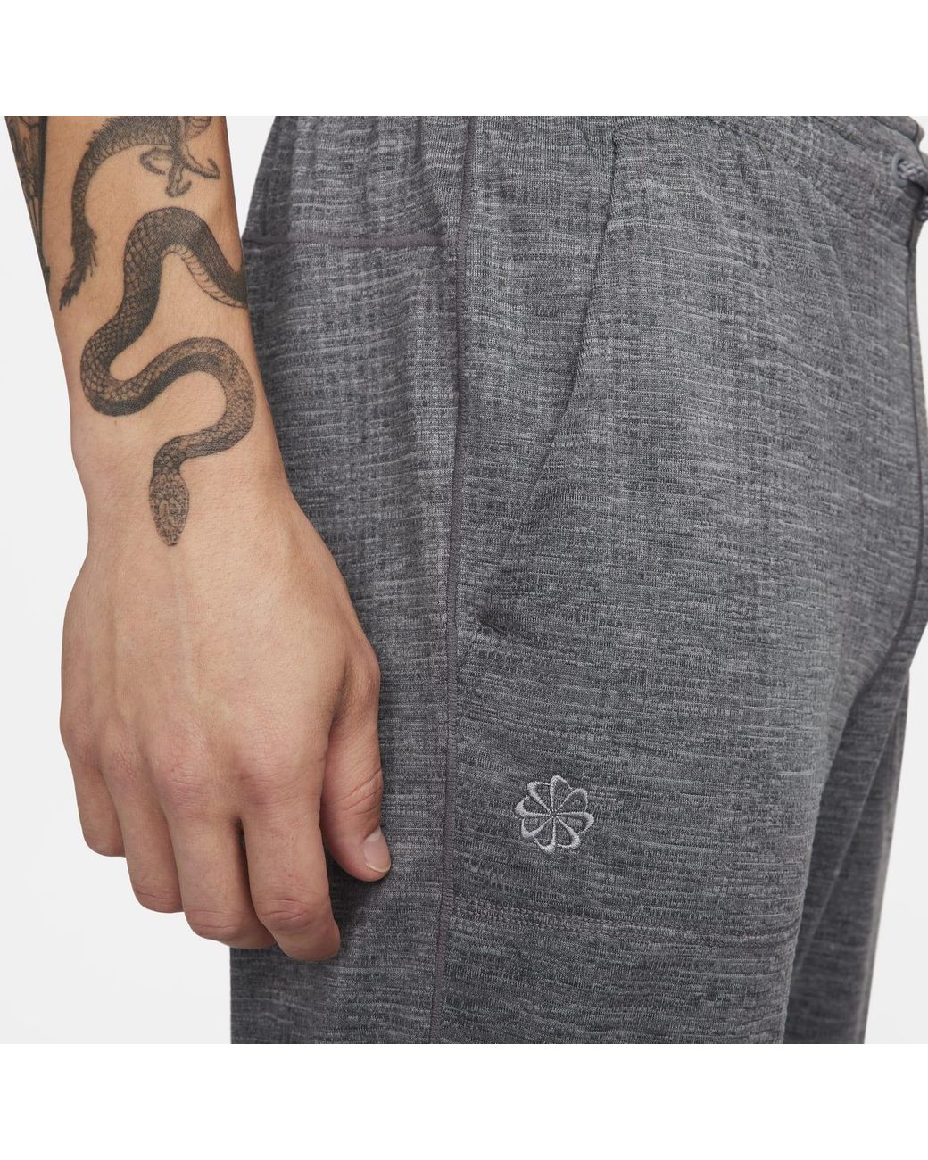 Nike Gray Solid Mid-Waist Drawstring Joggers for men