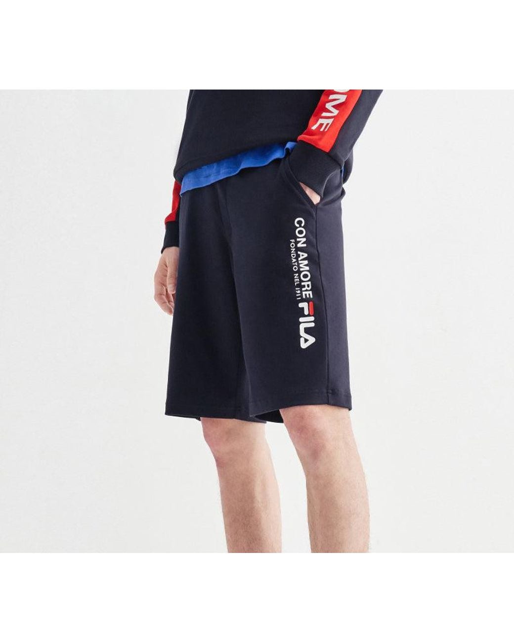 Fila Blue Logo Alphabet Printing Sports Shorts for men