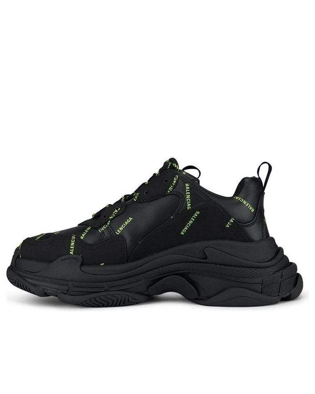 Balenciaga Black Triple S Sneaker 'Allover Logo for men