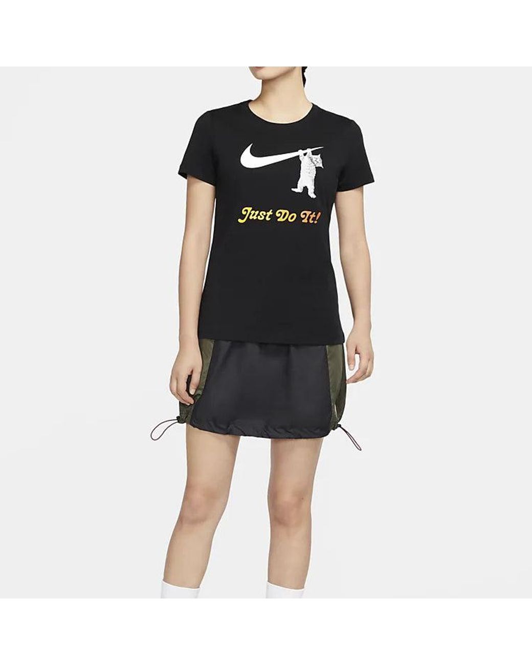 Nike Black (Wmns) Slogan Logo Solid Color Training