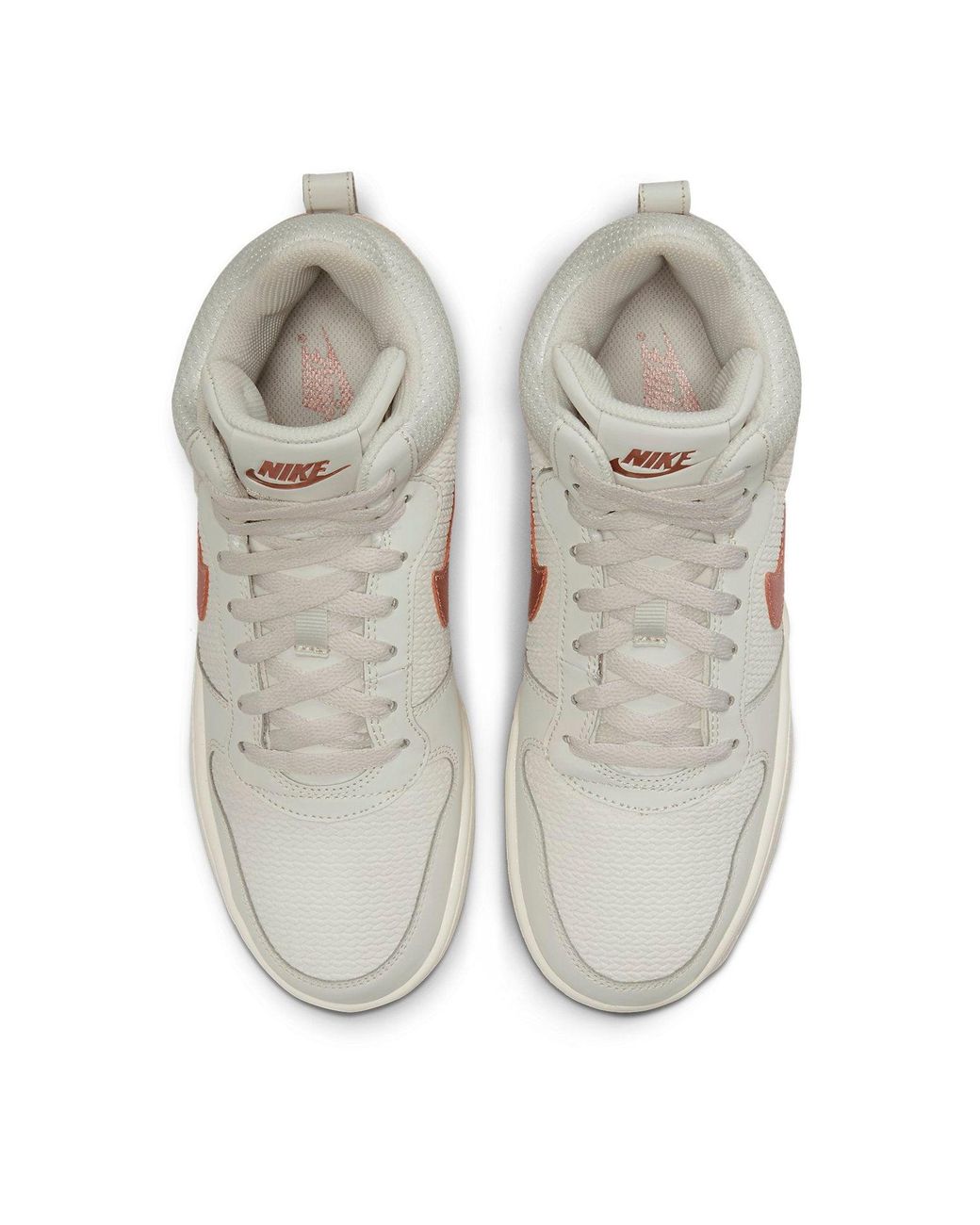 Nike White (Wmns) Court Borough Mid Premium 'Light Bone Metallic Bronze'