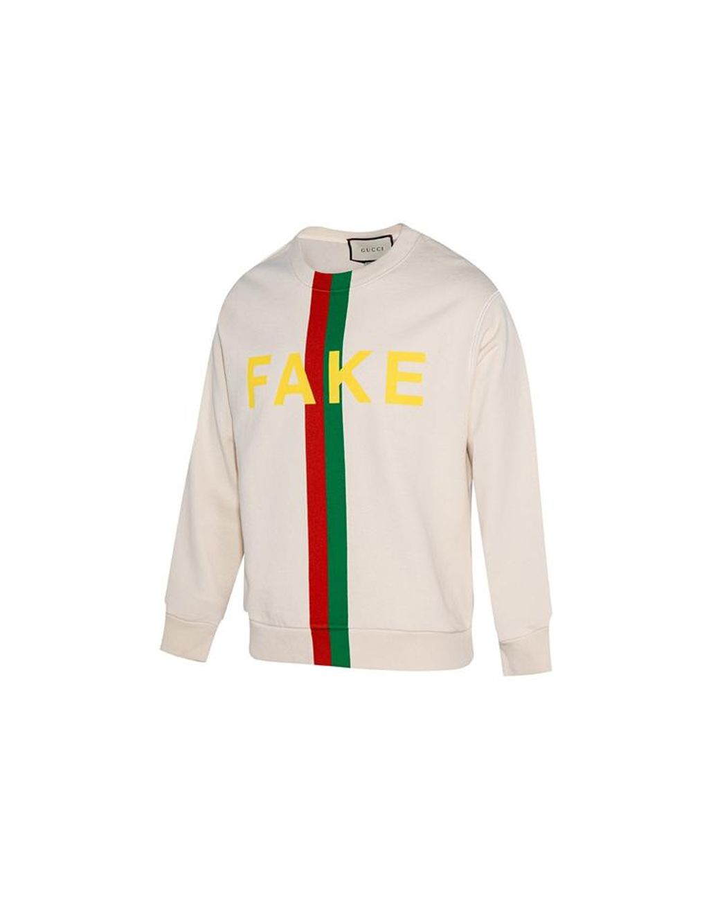 GUCCI FAKE NOT トレーナー Gucci Fake Not Printed Crew Sweater in White for Men | Lyst UK