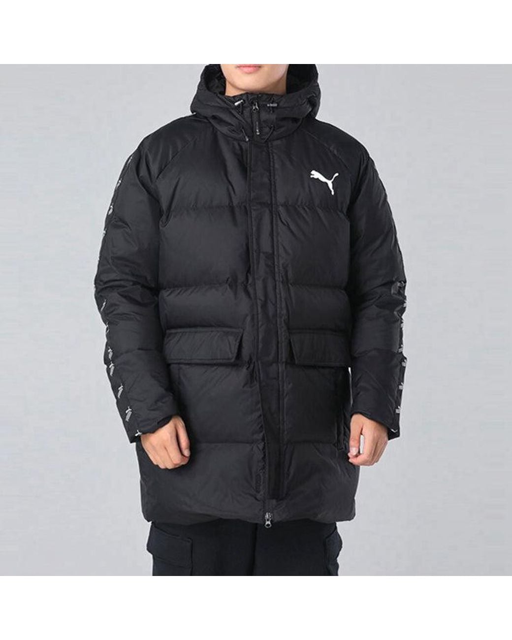 PUMA Black Solid Down Jacket for men