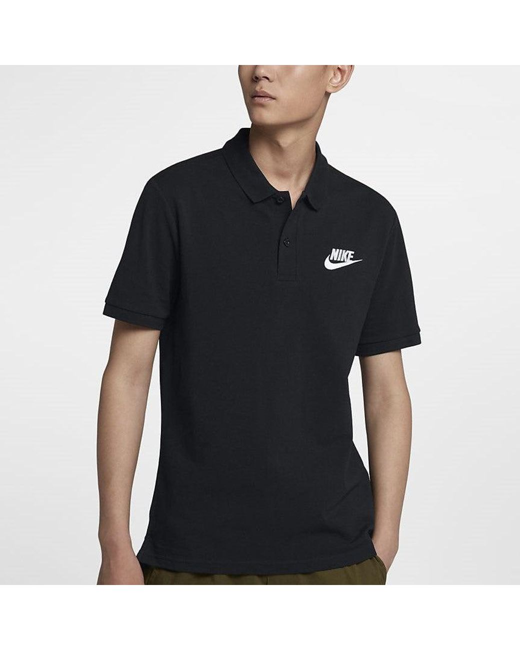 Nike Black Small Logo Casual Sports Short Sleeve Polo Shirt for men