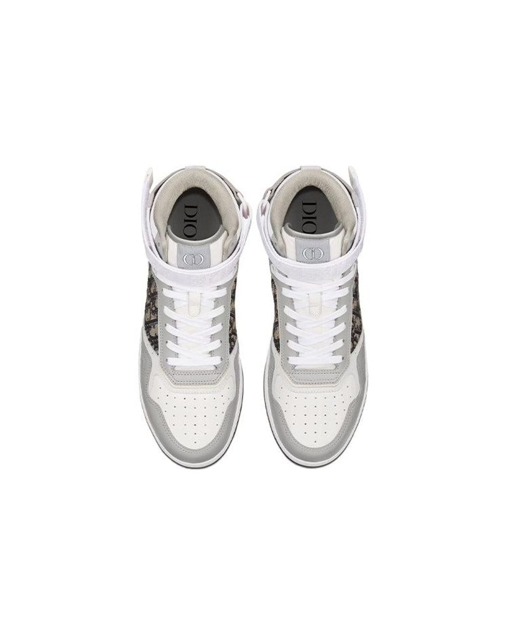 Dior White B27 High Cut Sport Shoes for men