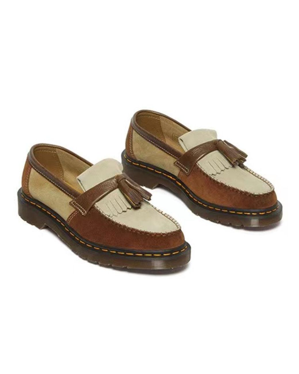 Dr. Martens Adrian Made In England Suede Tassle Loafers in Brown