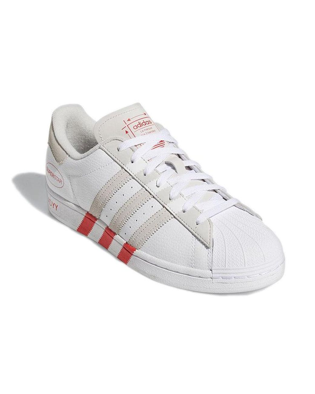 Adidas White Superstar 'Extended 3-Stripes' for men