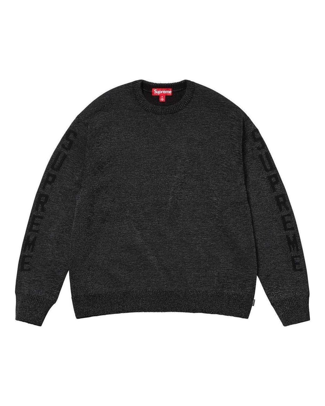 Supreme Black Reflective Sweater for men