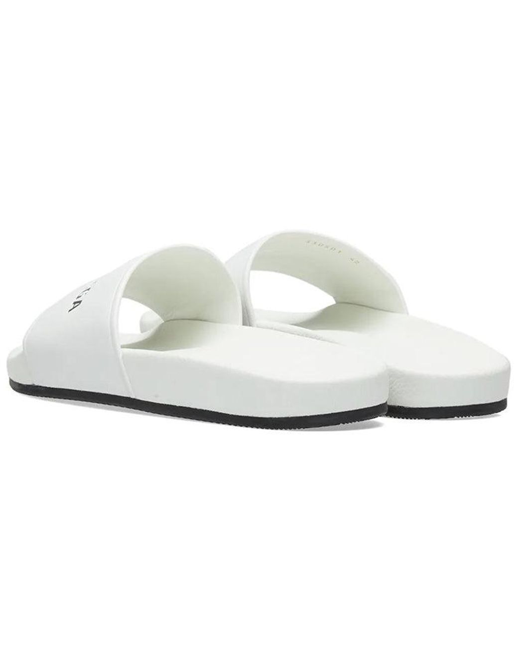 Balenciaga White Classic Logo Slide for men