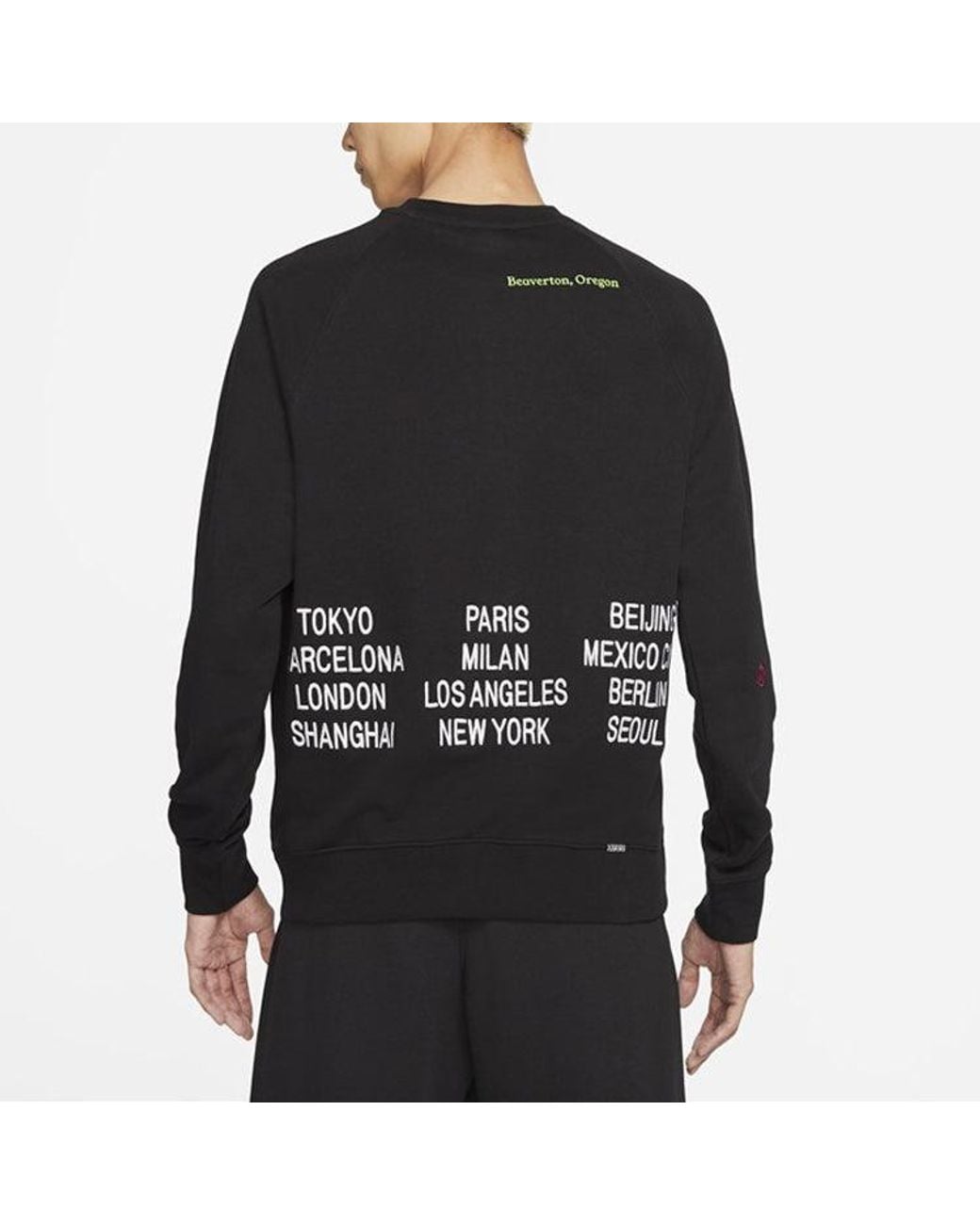 Nike Black 3 Hook Logo Casual Sports Crew-Neck for men