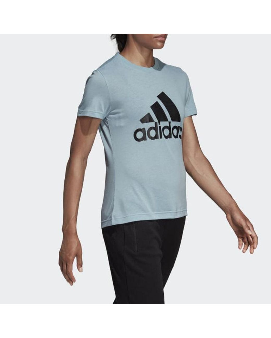 Adidas Blue (Wmns) Classic Logo Short Sleeve