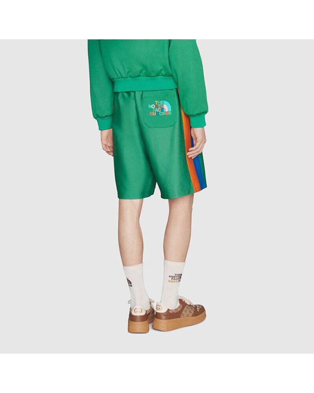 Gucci Green X The North Face Nylon Shorts for men