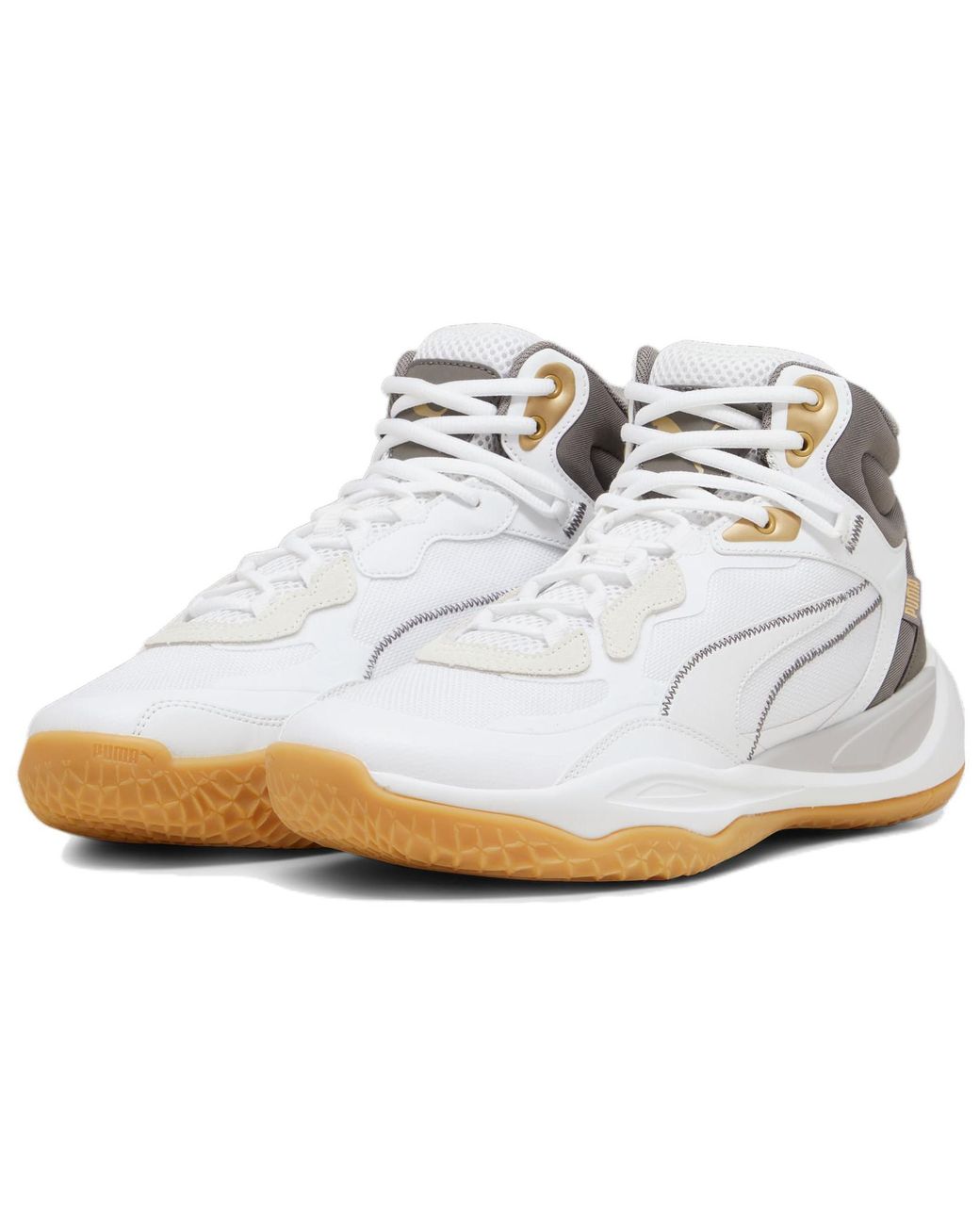 PUMA White Playmaker Pro Mid Trophies for men