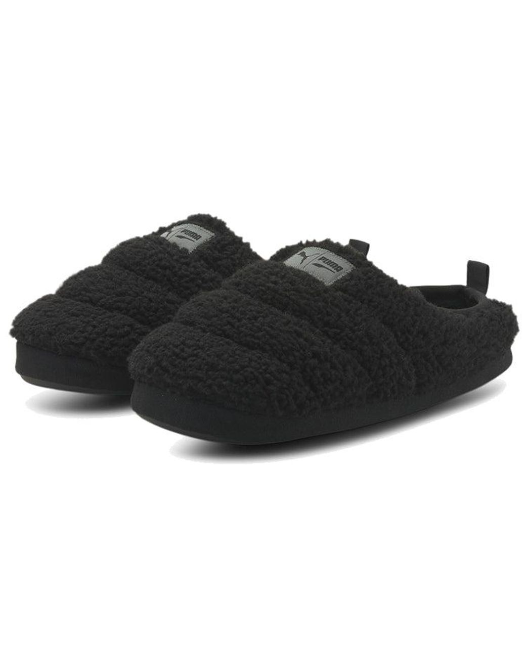 PUMA Black Scuff Sherpa Slippers for men