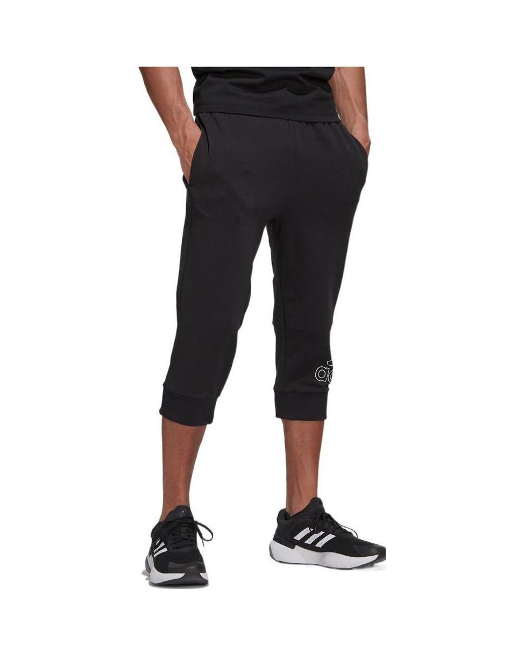 Adidas Black Solid Color Pants Logo Casual Sports Pants/Trousers/Joggers for men