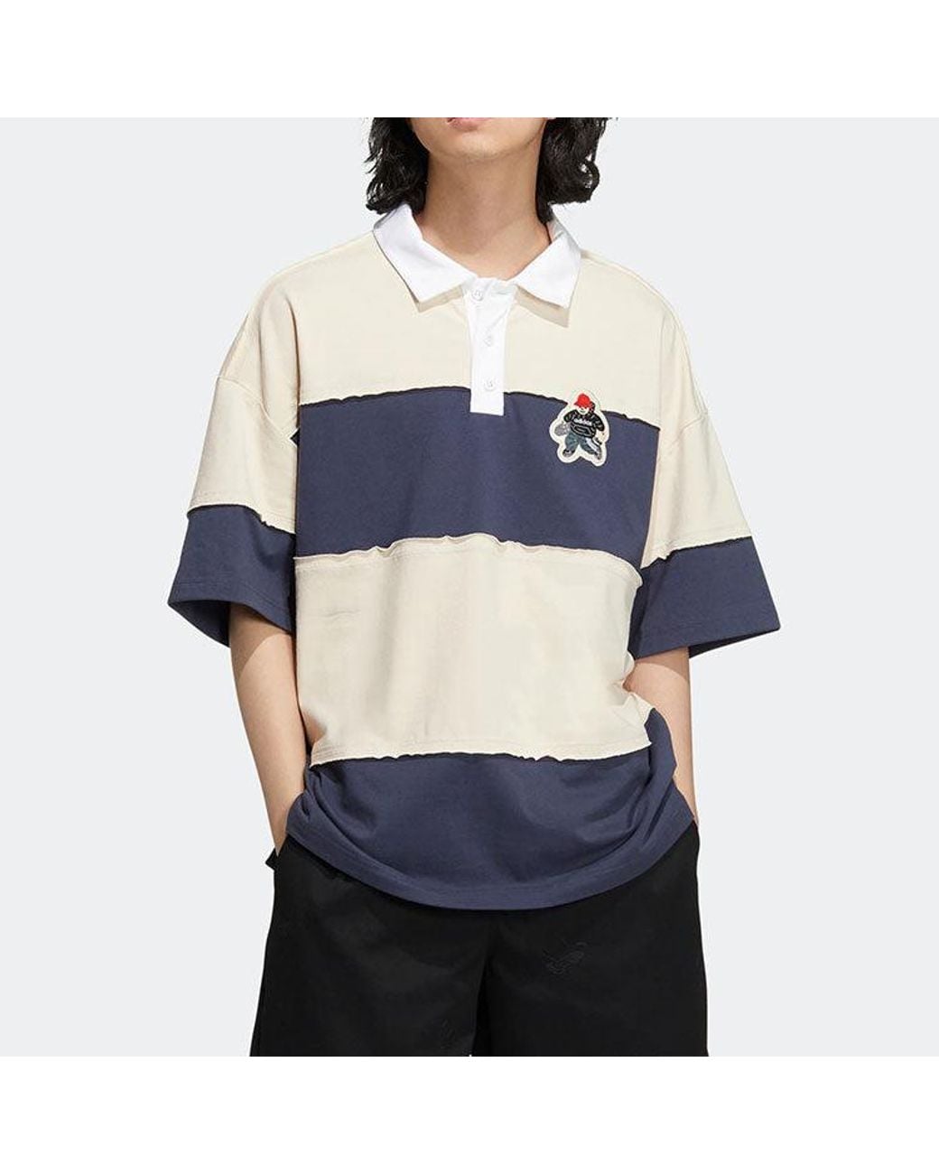 Adidas Blue X Charr Short Sleeve Polo Shirt 'Cream' for men