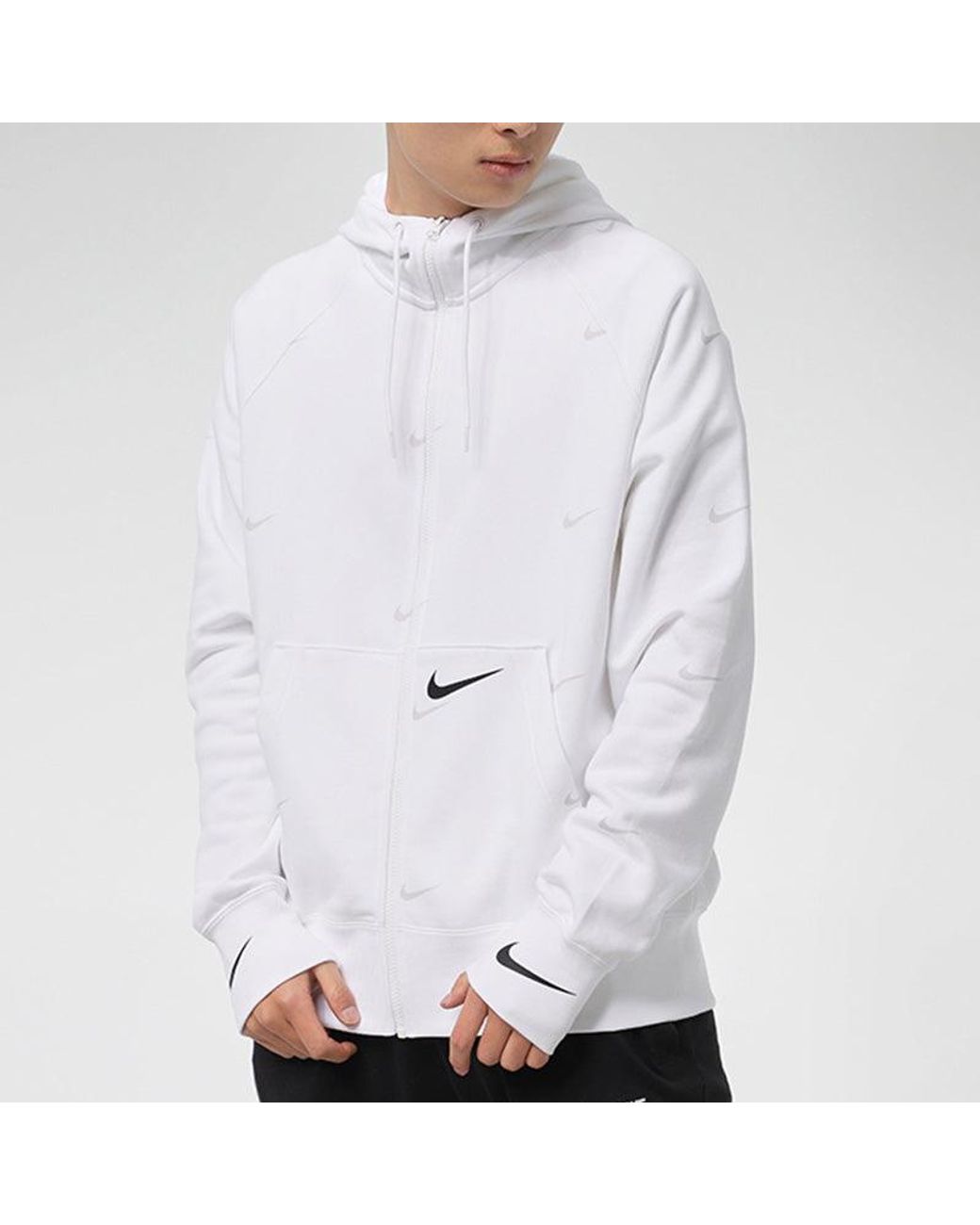Nike White As Sportswear Swoosh Fz Sbb Hoodie for men