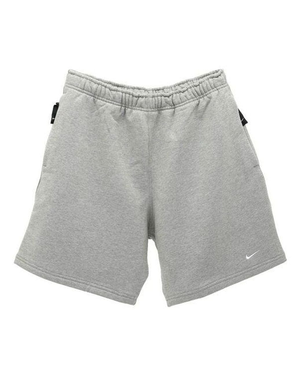 Nike Gray Solid Color Logo Straight Loose Casual Shorts