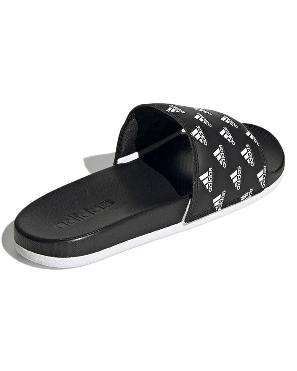 Adidas Black Adilette Comfort Slide 'Repeat Logo for men